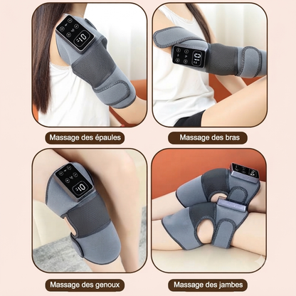 Coussinets chauffants pour genoux,épaules,bras et jambes 4-en-1 avec massage