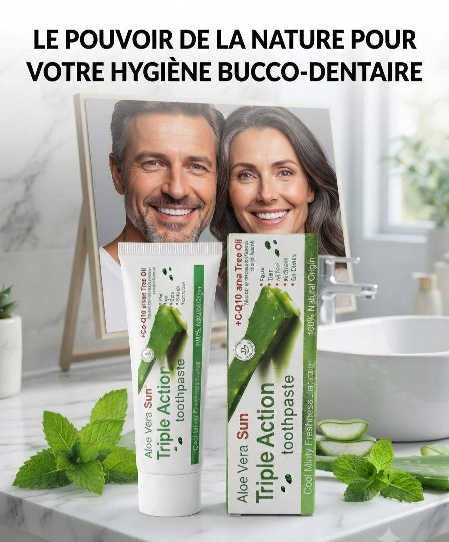 Dentifrice Aloe Vera Triple Action avec aloe vera et menthe
