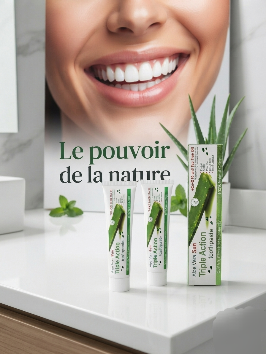 Tube et boîte de Dentifrice Aloe Vera Triple Action